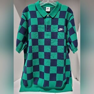 Nike Sportswear Club Checkers Polo Shirt Mens Size Large